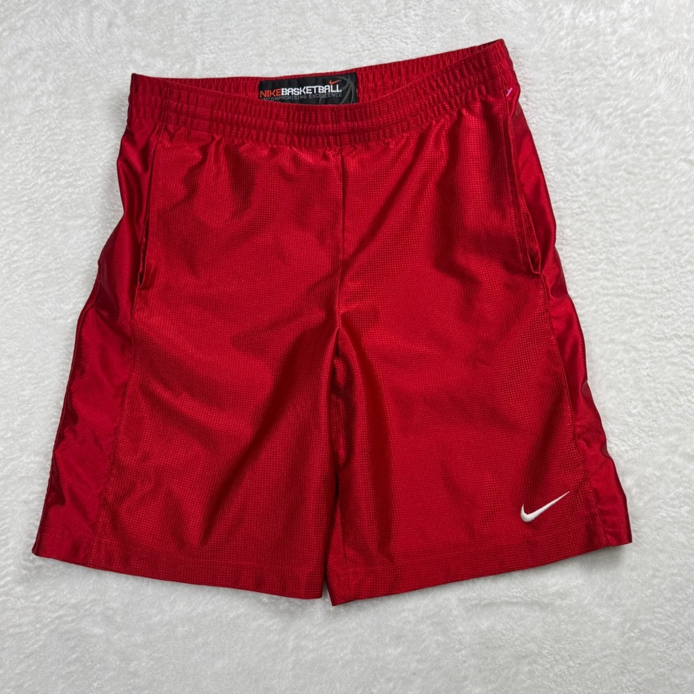 Vintage Y2K‎ Nike Basketball Shorts Mens Small Uncompromising Excellence Red